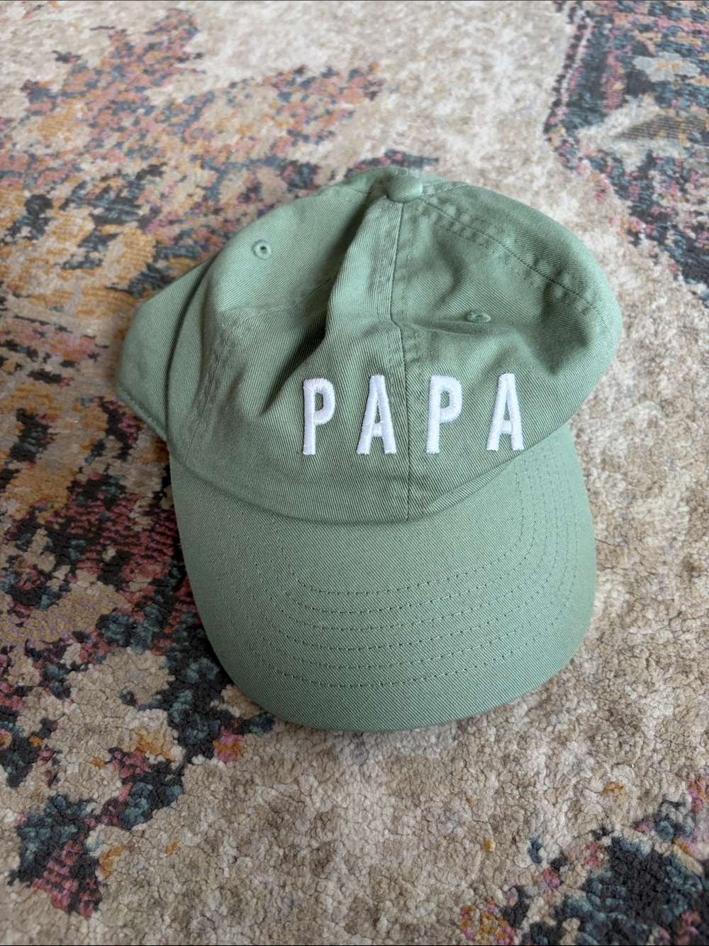 PAPA Embroidered Dad Hat in Sage Green
